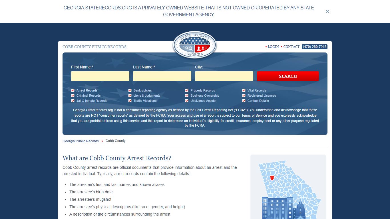 Cobb County Arrest, Court, and Public Records | StateRecords.org